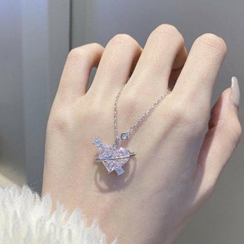 Planet Advanced Light Luxury Heart Clavicle Necklace X1 Love Planet Necklace
