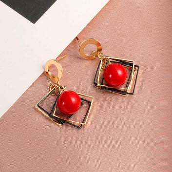 Korean Round Geometric Earrings for Women 2 Style