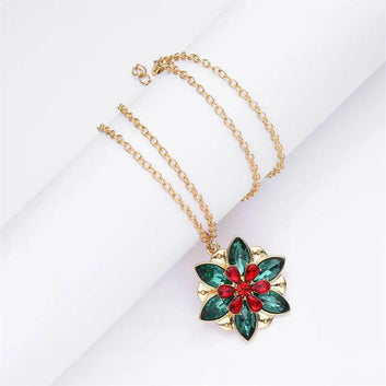 Vintage Colorful Flower Pendant Necklace