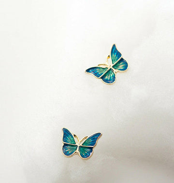 Elegant 925 Silver Butterfly Stud Earrings