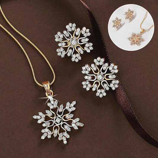 3-Piece Snowflake Jewelry Set with Rhinestones