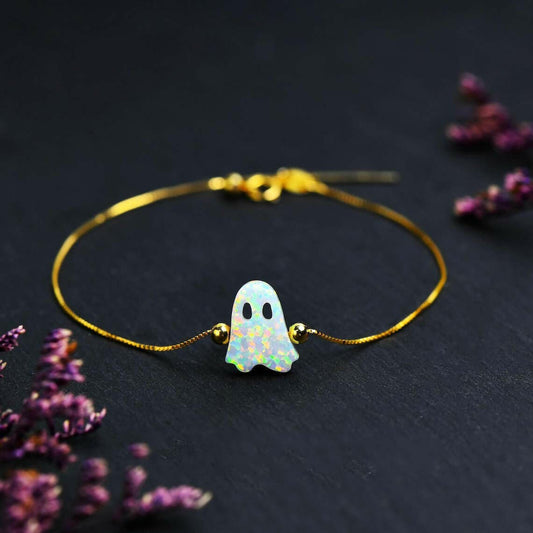 Ghost 925 Sterling Silver Pendant Necklace White Ghost Gold Bracelet