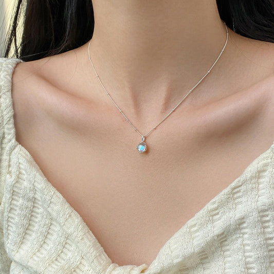 Silver Five Petal Flower Necklace - S925 Silver Jewelry