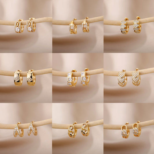 C-Shaped Heart-Shaped Earclip Earrings for Women