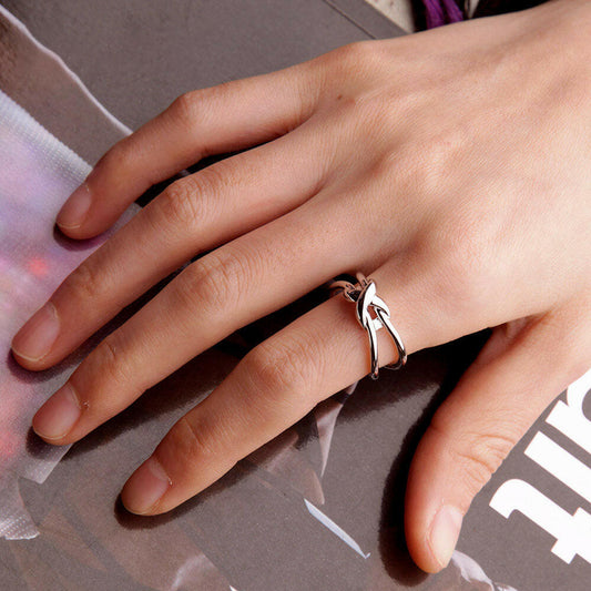 Retro Geometric Charm Ring for Women