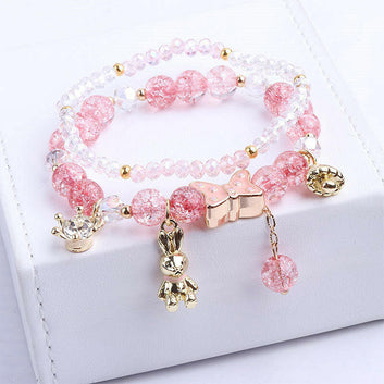 Handmade Crystal Bracelet for Women - Elegant & Versatile Peach