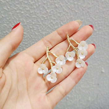 925 Silver Pearl Flower Earrings