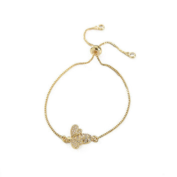 Women's Silver Plated Bee Bracelet - Trendy Fashion Jewelry Gold