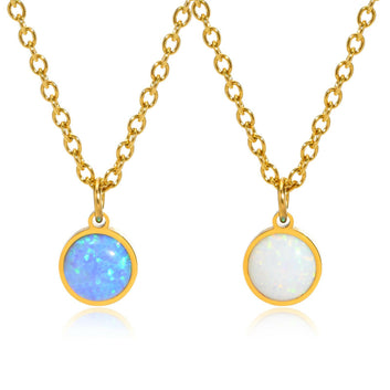 Stunning Opal Stone Round Pendant Necklace for Women