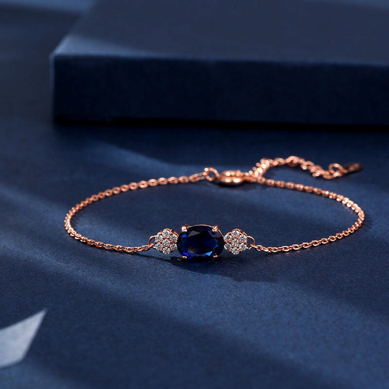 Korean White Copper Red Sapphire Bracelet Rose gold sapphires