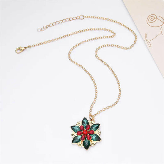 Vintage Colorful Flower Pendant Necklace