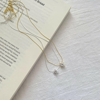 S925 Sterling Silver Diamond Pendant Snake Bones Necklace