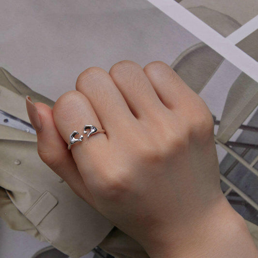 Endless Love Heart-Shaped Silver Ring