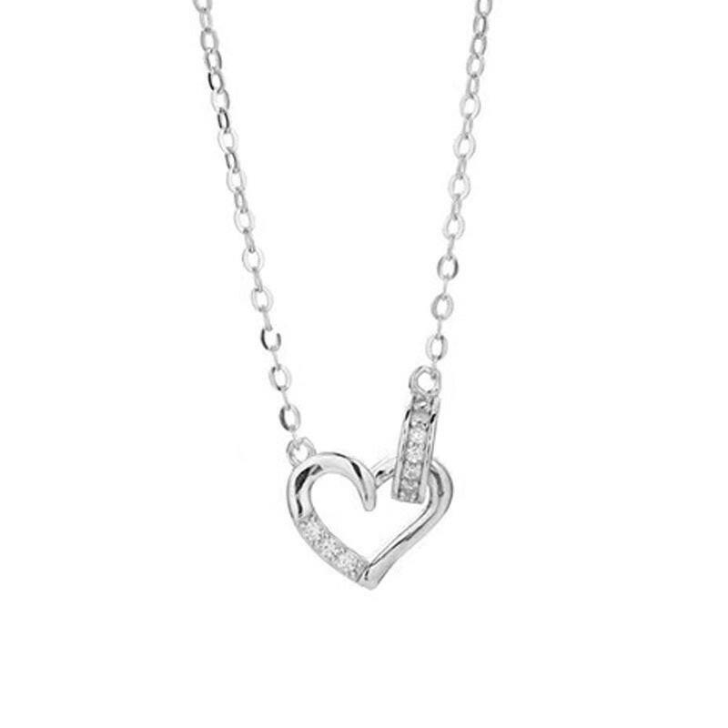 Silver Diamond Love Necklace for Women