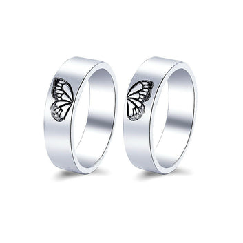 Couple’s Bond Butterfly and Heart Ring Set 55392Style Size 8