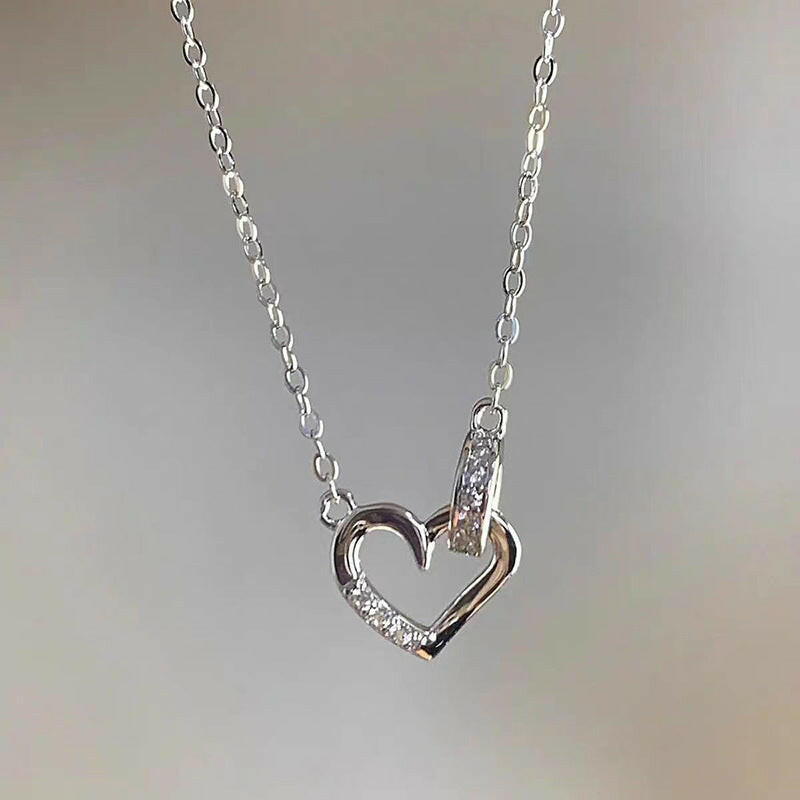 Silver Diamond Love Necklace for Women S925 Silver Necklace 925 Silver