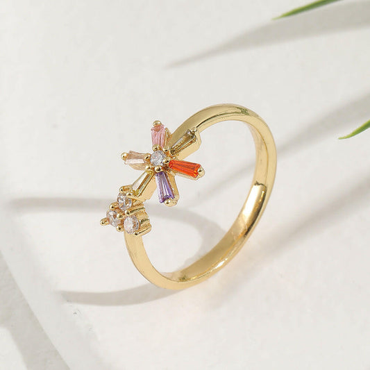 Jeweleze Blooming Grace Ring with Colorful Stones