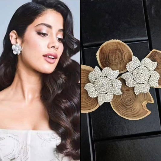 Exaggerated Flower Alloy Earrings