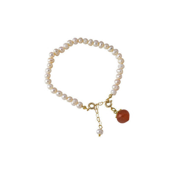 Women's Freshwater Pearl Peach Bracelet White