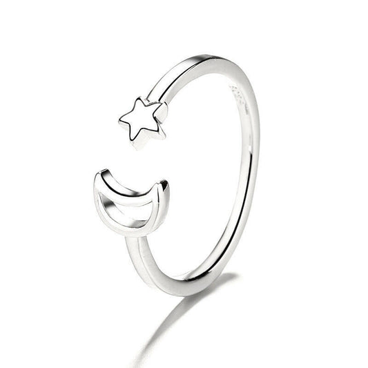 My Store Star Moon Ring - Elegant Silver Design Silver