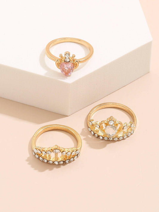 Jeweleze Stylish Women's Rings Set with Gold Accents