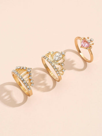 Jeweleze Stylish Women's Rings Set with Gold Accents As shown